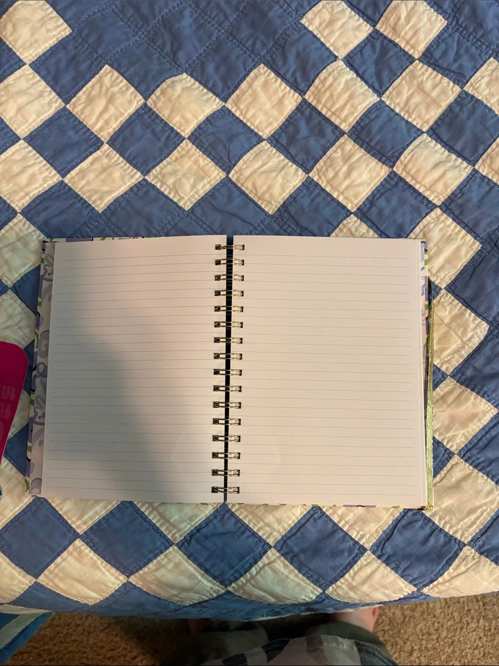 Nicole Miller Purple & Green Floral Notes Notebook with Pen Loop